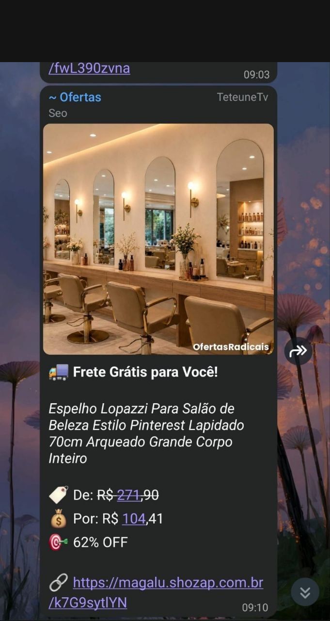 Oferta de espelho com 62% de desconto no grupo
